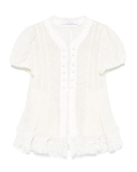 ROKH Laced Victorian Blouse White