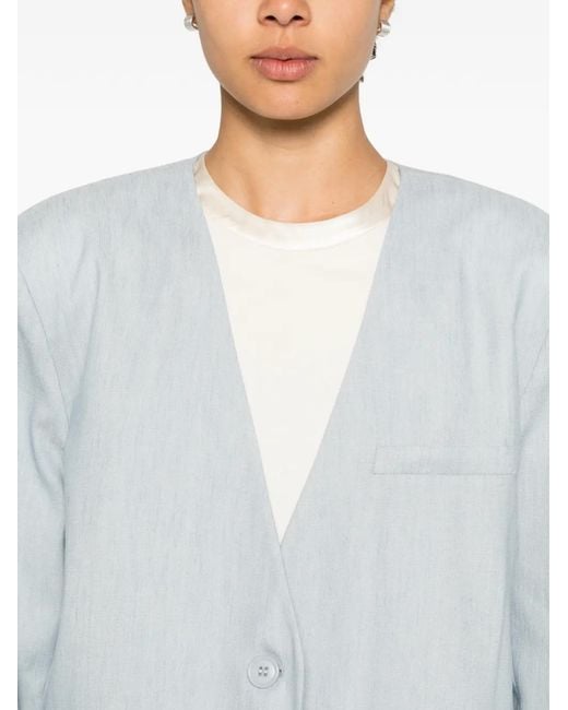 ELEH White V-Neck Blazer