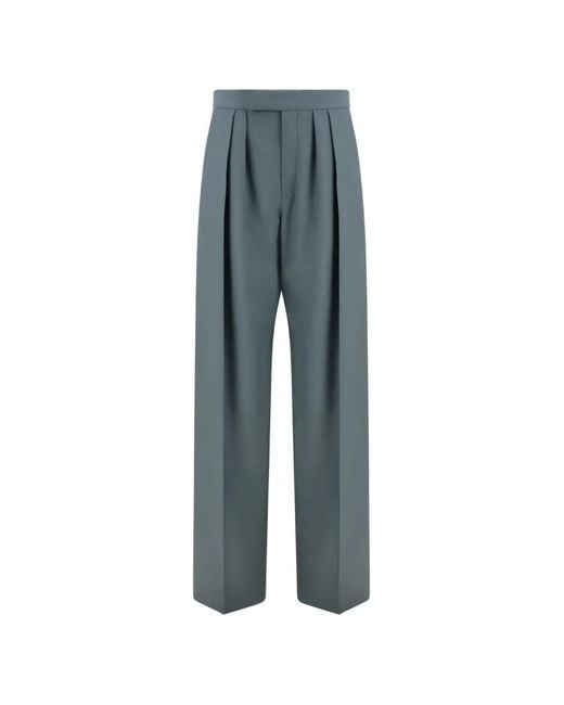 Chloé Blue Pleated Wool Trousers