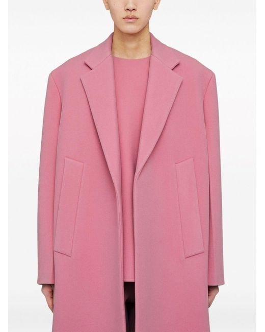 Jil Sander Notched-collar Single-breasted Coat in Pink for Men | Lyst UK