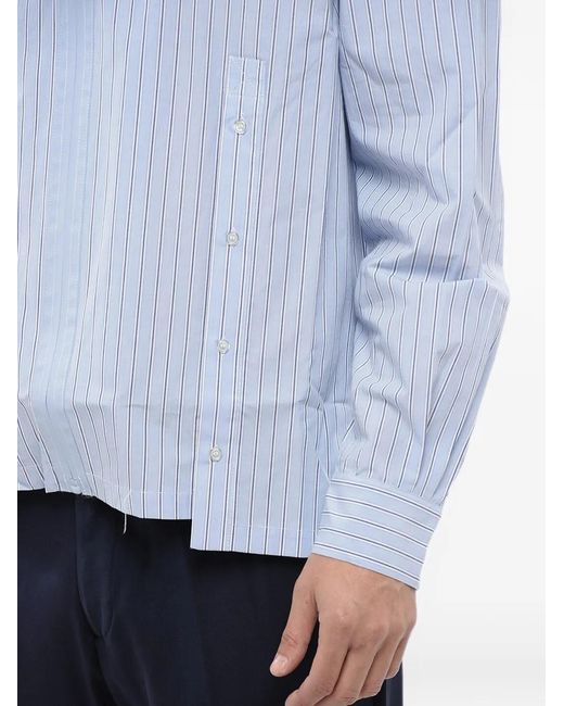 John Richmond Blue Striped Zip-Fastening Shirt for men