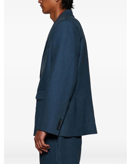 Chaqueta De Lino Con Doble Botonadura Bode de hombre de color Blue