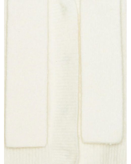 ROTATE BIRGER CHRISTENSEN White Knit Scarf-Neck Cardigan