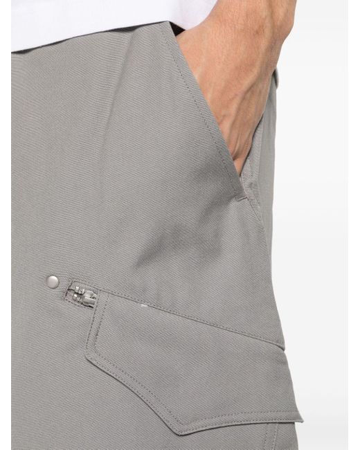Y-3 Gray Drawstring Cotton Cargo Shorts for men