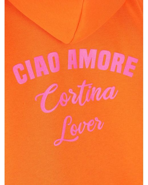 Giada Benincasa Orange Hoodie mit Logo-Print