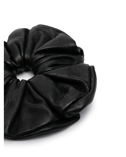 Manokhi Black Elasticated Leather Scrunchie