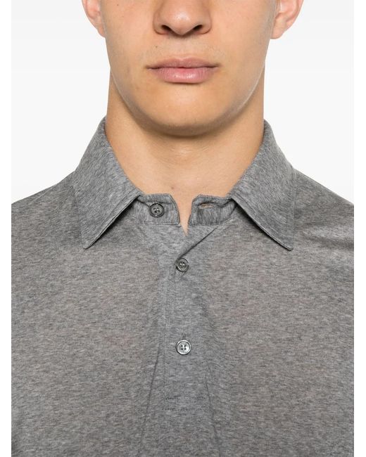 Polo Con Botones Fedeli de hombre de color Gray