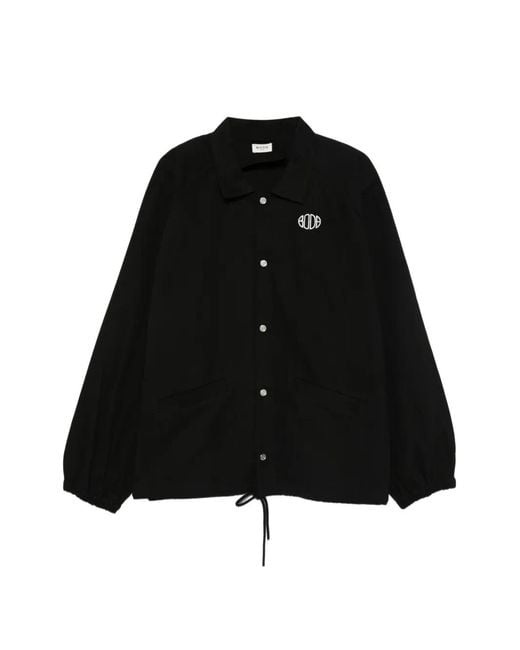 Bode Black Button-Fastening Logo-Embroidery Jacket for men