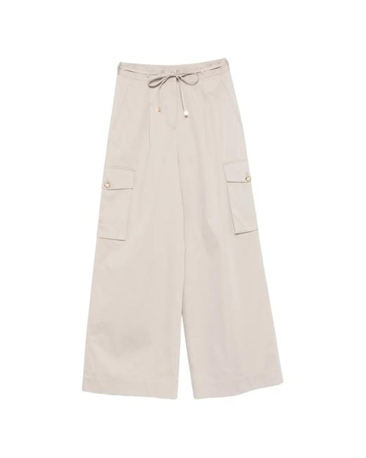 Agnona White Tie-Detail Cargo-Pocket Trousers