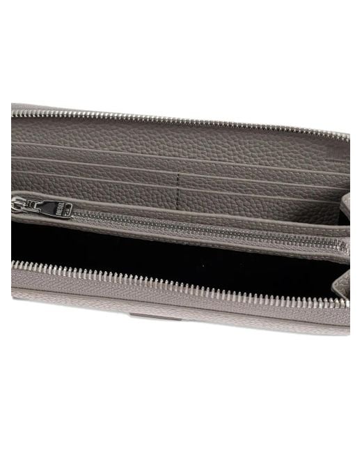 DIESEL Gray Zip-Around Logo-Plaque Wallet for men