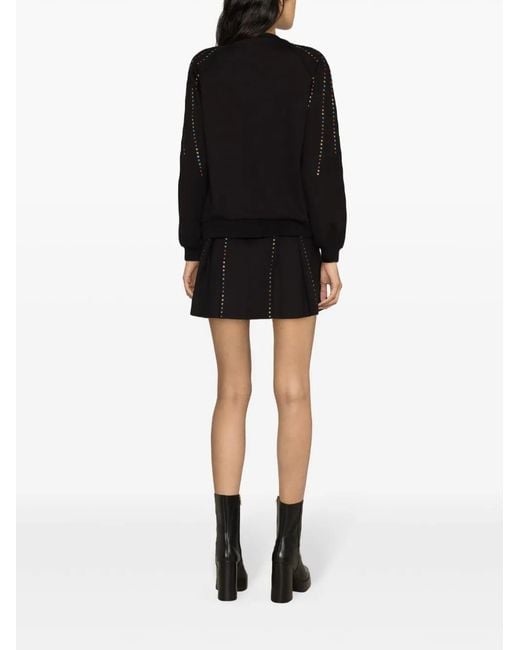 Nissa Black Stud-Embellished Jumper