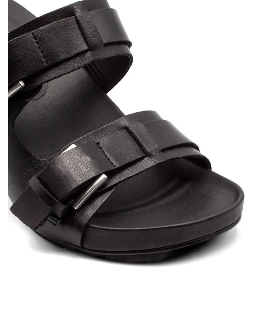 Ash Black Jakarta Buckled Leather Sandals
