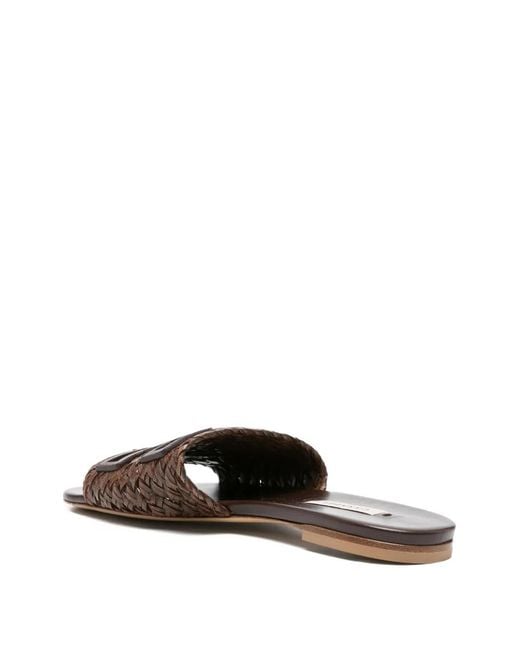 Casadei White Braided Sandals