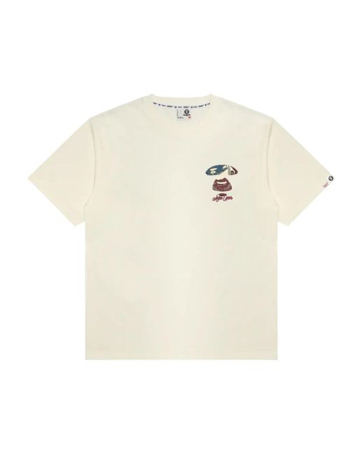 Aape By A Bathing Ape White Ape Head Graphic T-Shirt for men