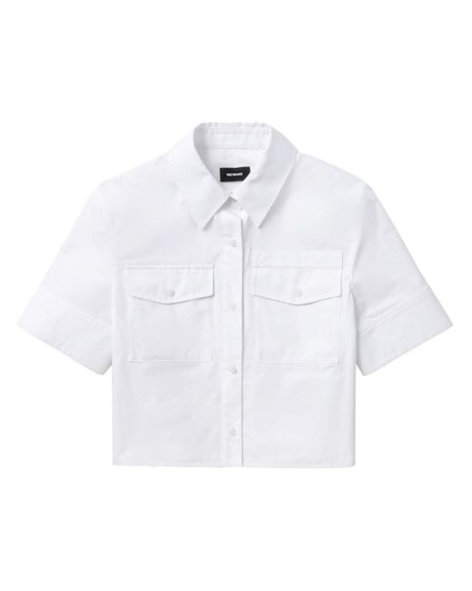 we11done White Cropped-Hemd aus Popeline