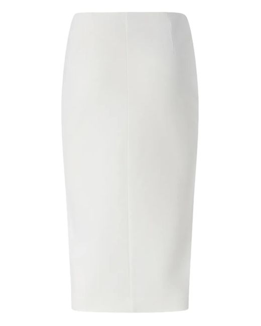 Pinko White Button-Detail Pencil Skirt