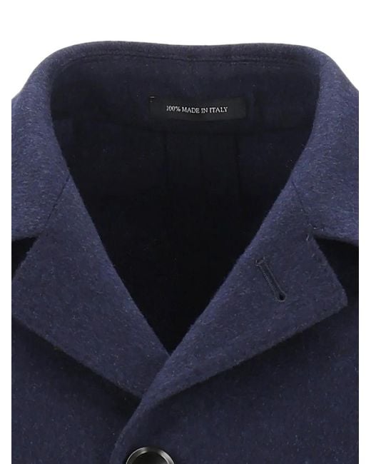 Al Duca D'aosta Blue Button-Up Coat for men