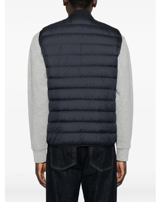 Moncler Blue Quilted Logo-Patch Gilet for men