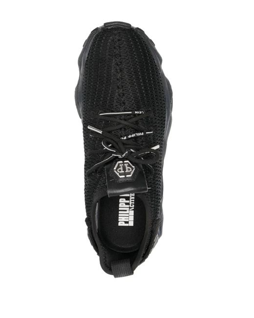 Philipp Plein Black Runner Hyper $Hock Sneakers