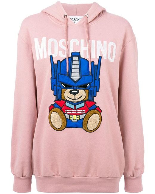 Moschino Transformer Bear Hoodie in Pink Lyst Canada