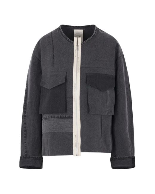 Kuro Black Asymmetric Frayed Jacket
