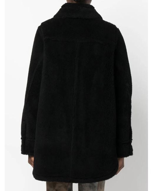 Stand Studio Black Vernon Single-Breasted Wool Coat