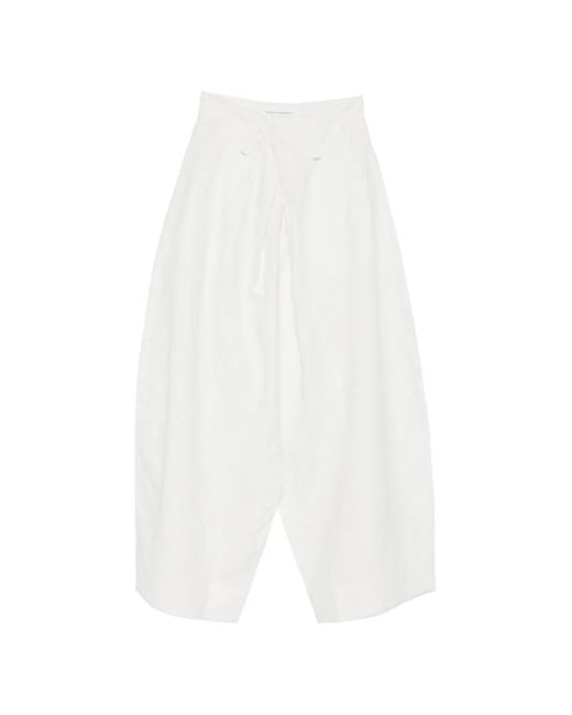 Niccolò Pasqualetti White Phobos Draped Trousers