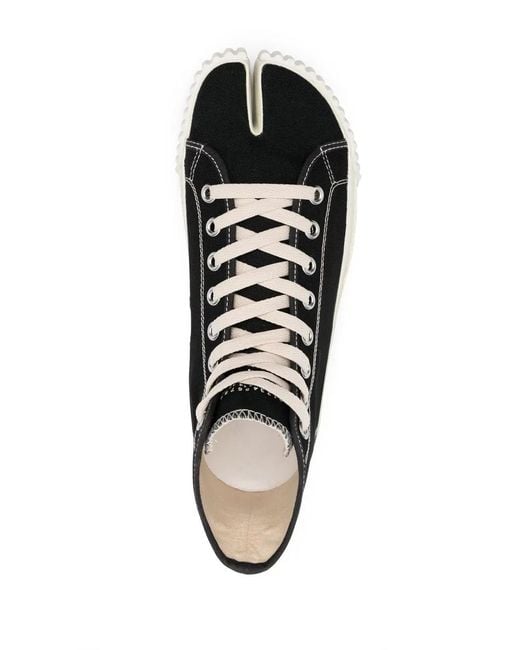 Maison Margiela Black Tabi Canvas Sneakers for men
