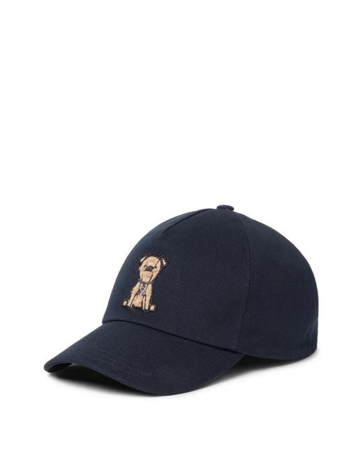 Fendi Blue Dog-Patch Baseball Cap for men
