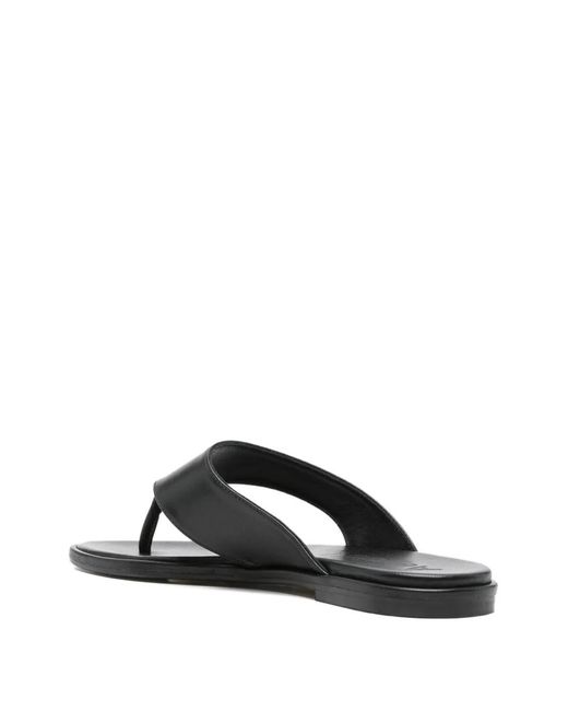 Aeyde Black Flat Sandals