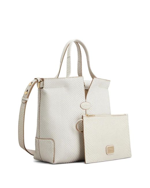 Tod's Gray Logo-Detail Tote Bag