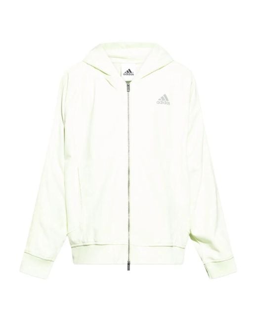 Adidas White Essencial 3-Stripes Fleece Hoodie for men