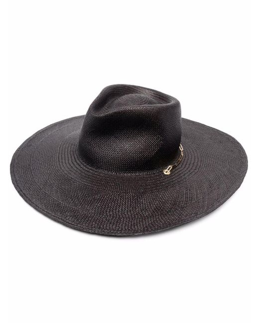 Van Palma Black Livy Straw Hat