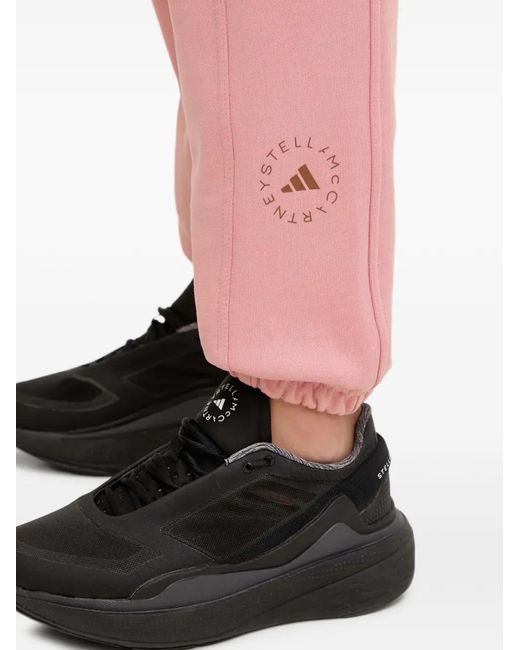 Adidas By Stella McCartney Red Logo-Print Track Pants