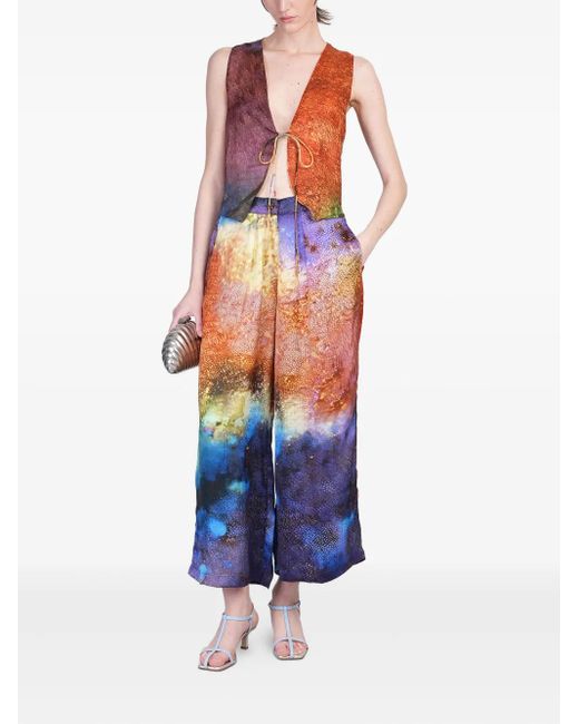 Yavi Pink Abstract-Print Vest