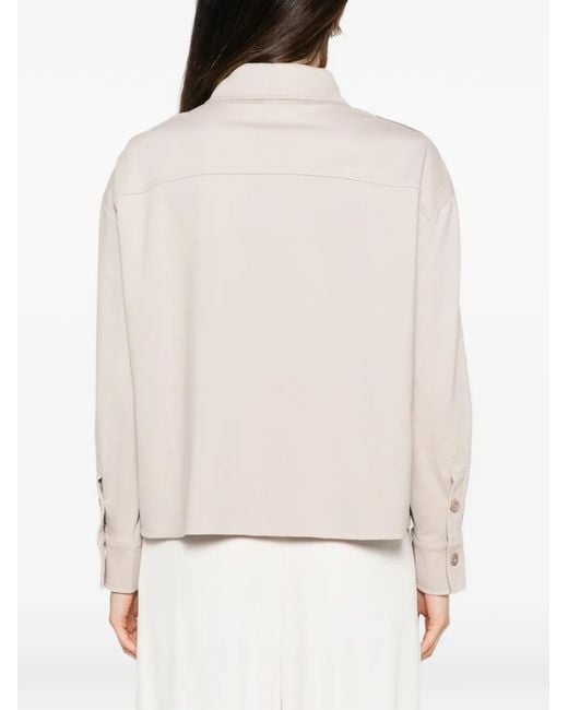 Fabiana Filippi White Monili-Trimmed Chest-Pocket Shirt