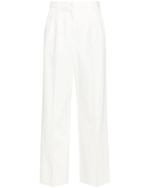 A.P.C. White High-Rise Wide-Leg Jeans