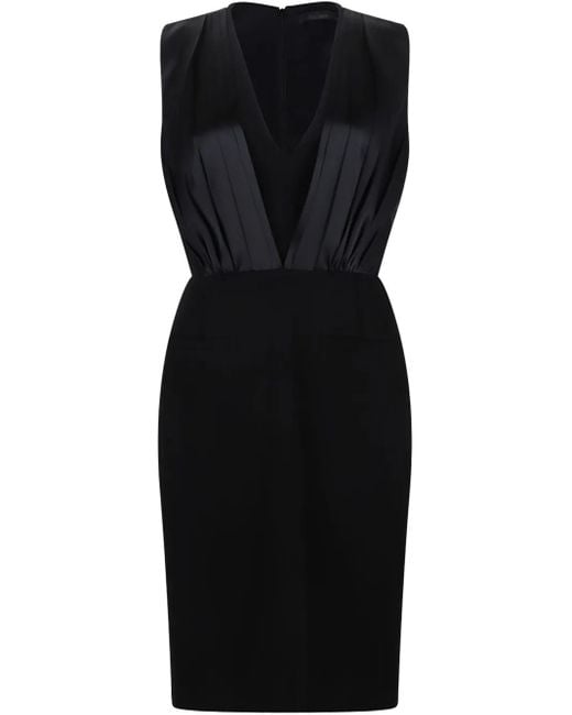 Max Mara Black Cady-Texture Midi Dress