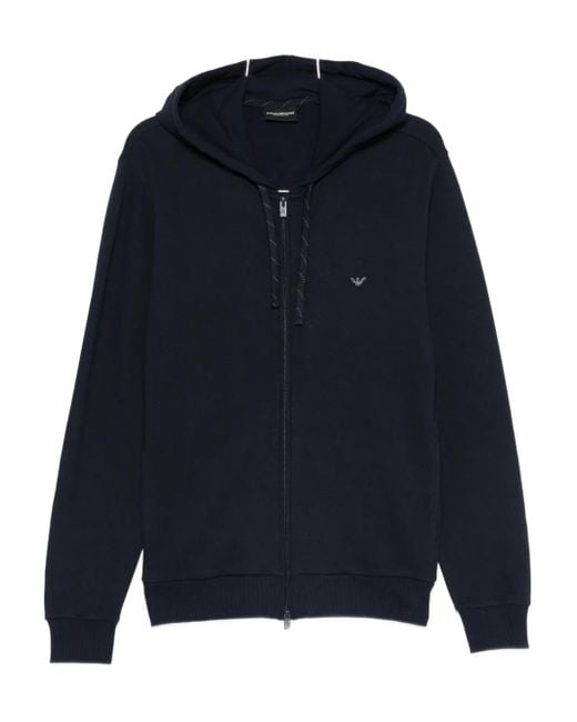 Emporio Armani Blue Zip-Up Hoodie for men