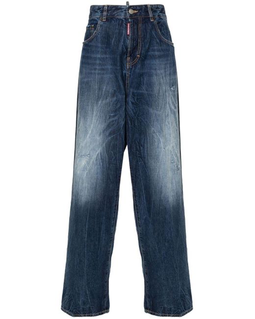 Jeans a gamba ampia Alyssa di DSquared² in Blue