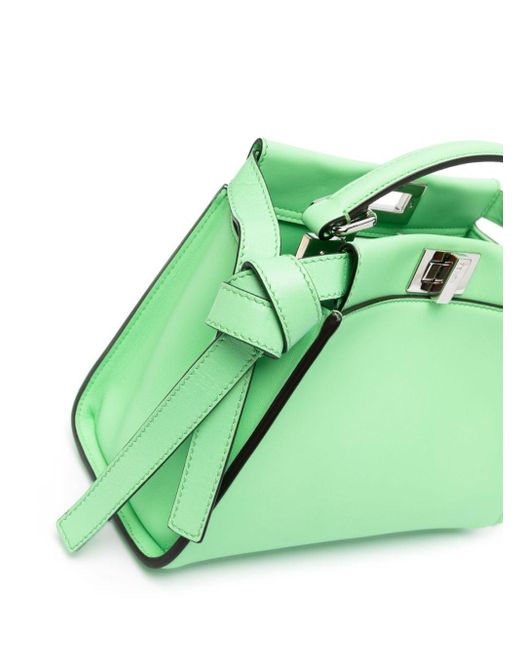 Fendi Green Mini Peekaboo Leather Bag
