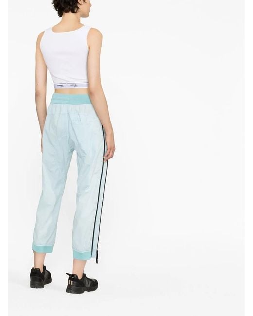 DSquared² Blue Side-Zip Logo-Patch Trousers