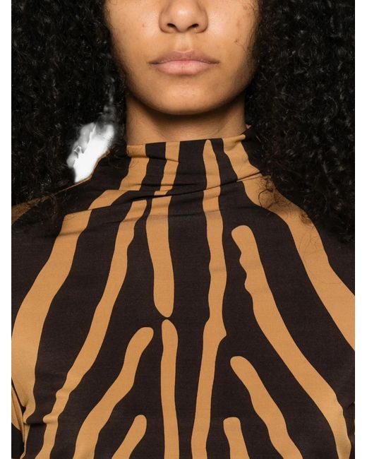 Ferragamo Brown Zebra Print Top