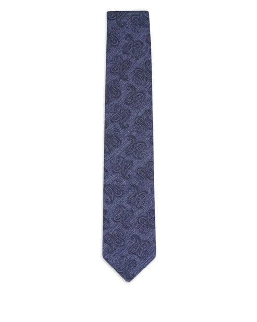 Paolo Albizzati Blue Paisley-Pattern Tie for men