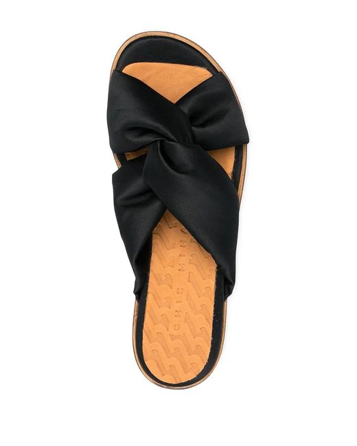 Chie Mihara Black Wamuza Knot-Detail Sandals