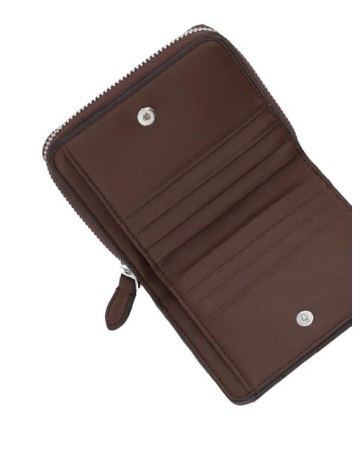 Karl Lagerfeld Brown Quilted Leather Wallet
