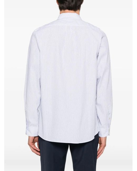Camicia A Righe A Maniche Lunghe di Paul Smith in White da Uomo