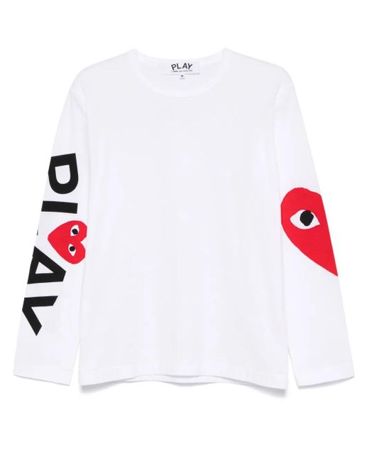 COMME DES GARÇONS PLAY White Heart-Print T-Shirt