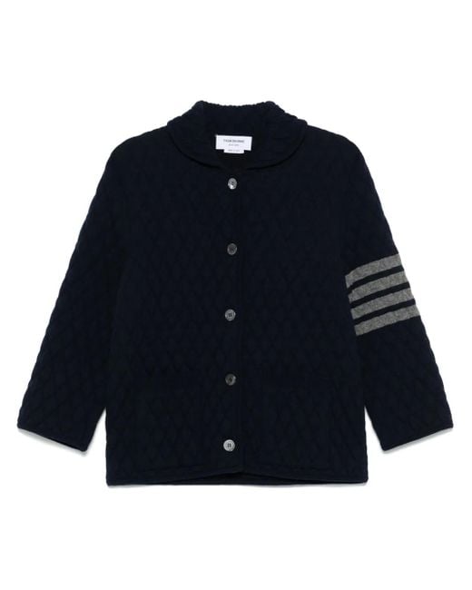 Thom Browne Blue 4 Bar Stripes Quilted Jacket