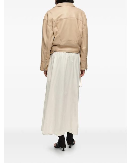 Bimba Y Lola White Buttoned Cotton Midi Skirt